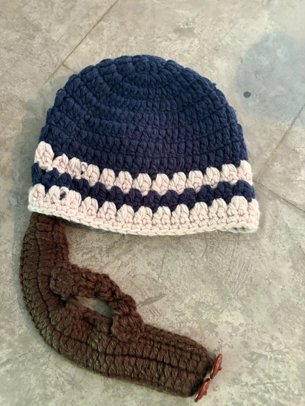 San Diego Hat Co Crochet Beanie with Brown Knit Face Cover
